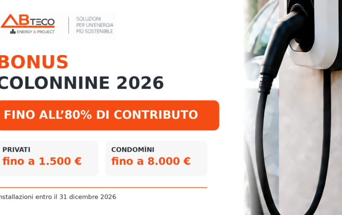 Bonus Colonnine 2026 – contributo fino all’80% per privati e condomìni